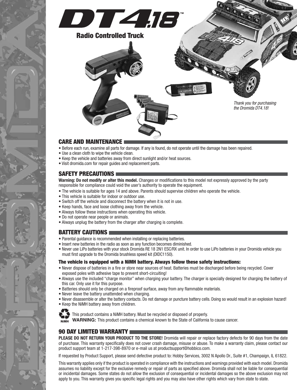 Dromida DT4.18 Manual User Manual | 4 pages