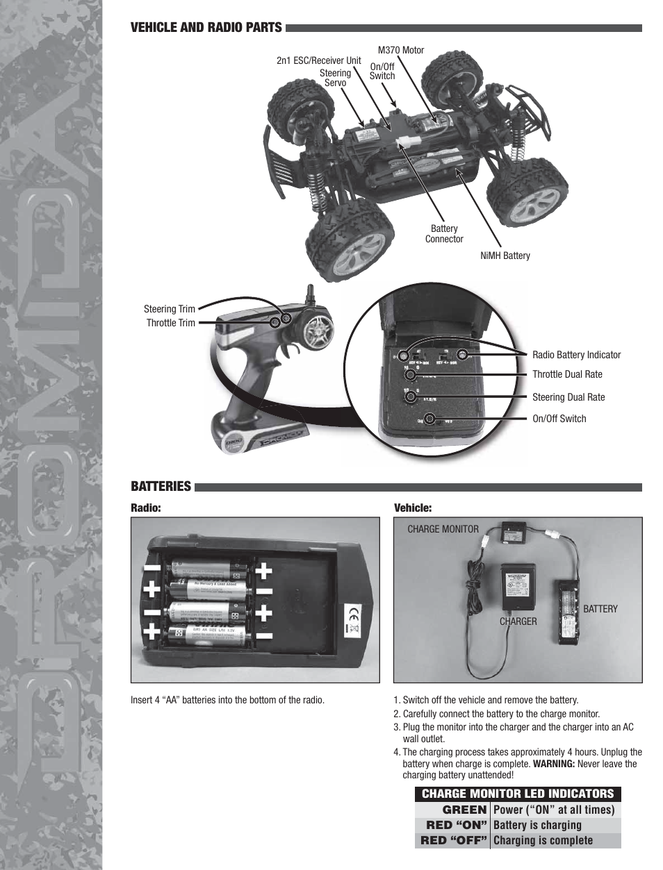 Vehicle and radio parts batteries | Dromida MT4.18 Manual User Manual | Page 2 / 4