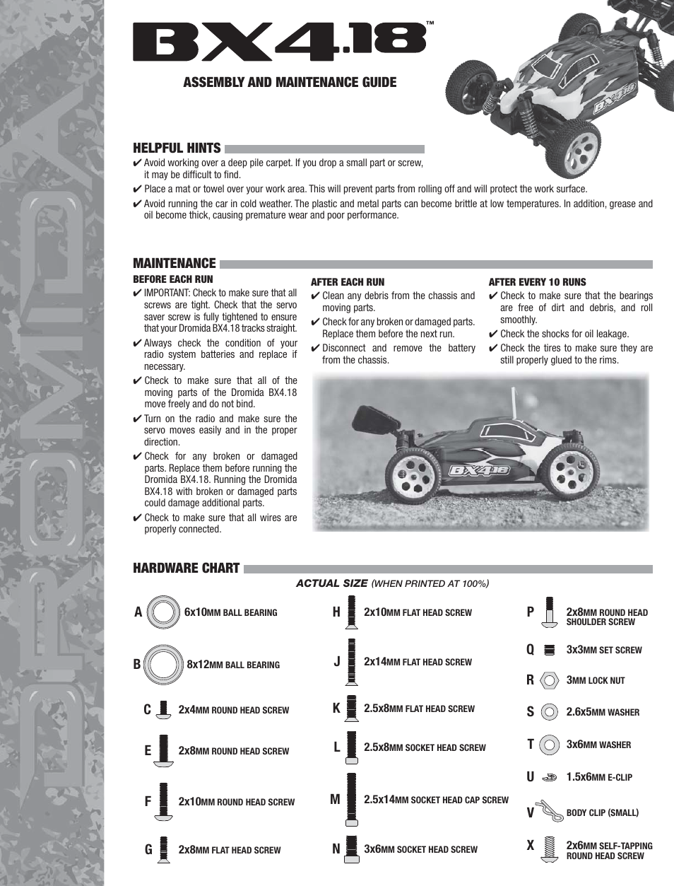Dromida BX4.18 Assembly Guide User Manual | 9 pages