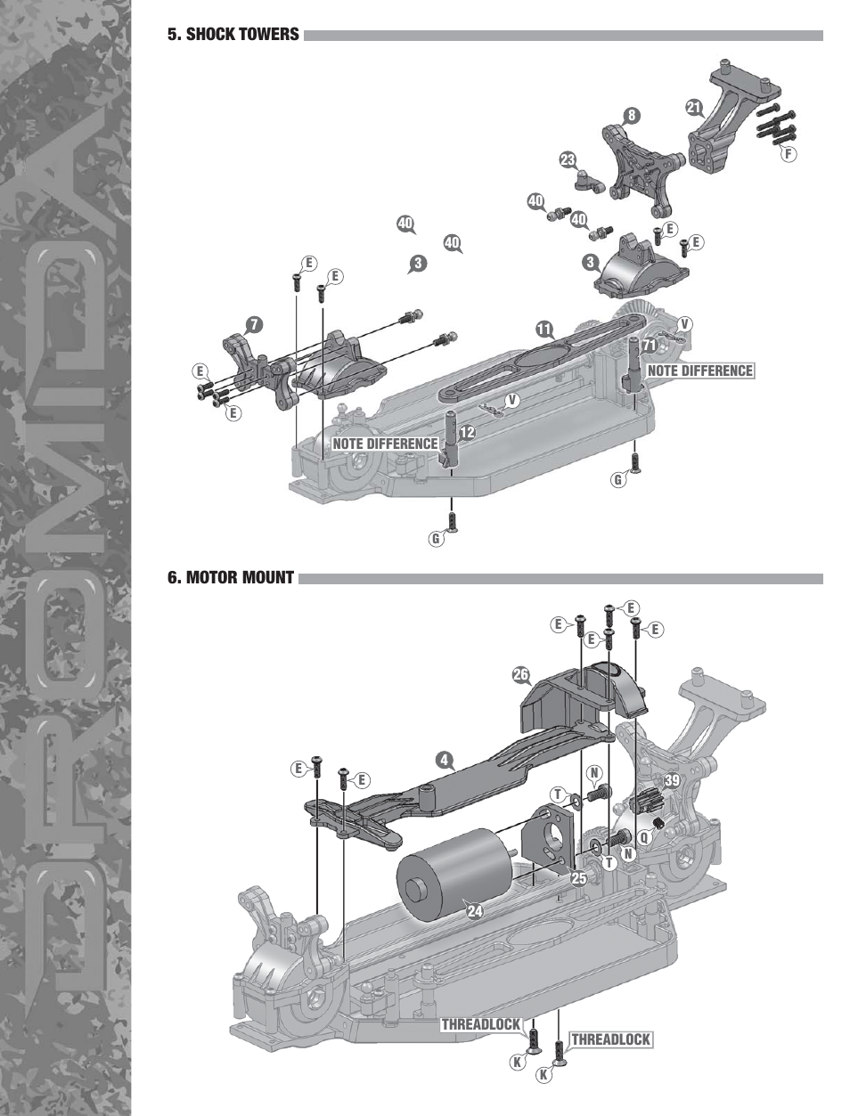 Shock towers 6. motor mount | Dromida BX4.18 Assembly Guide User Manual | Page 4 / 9