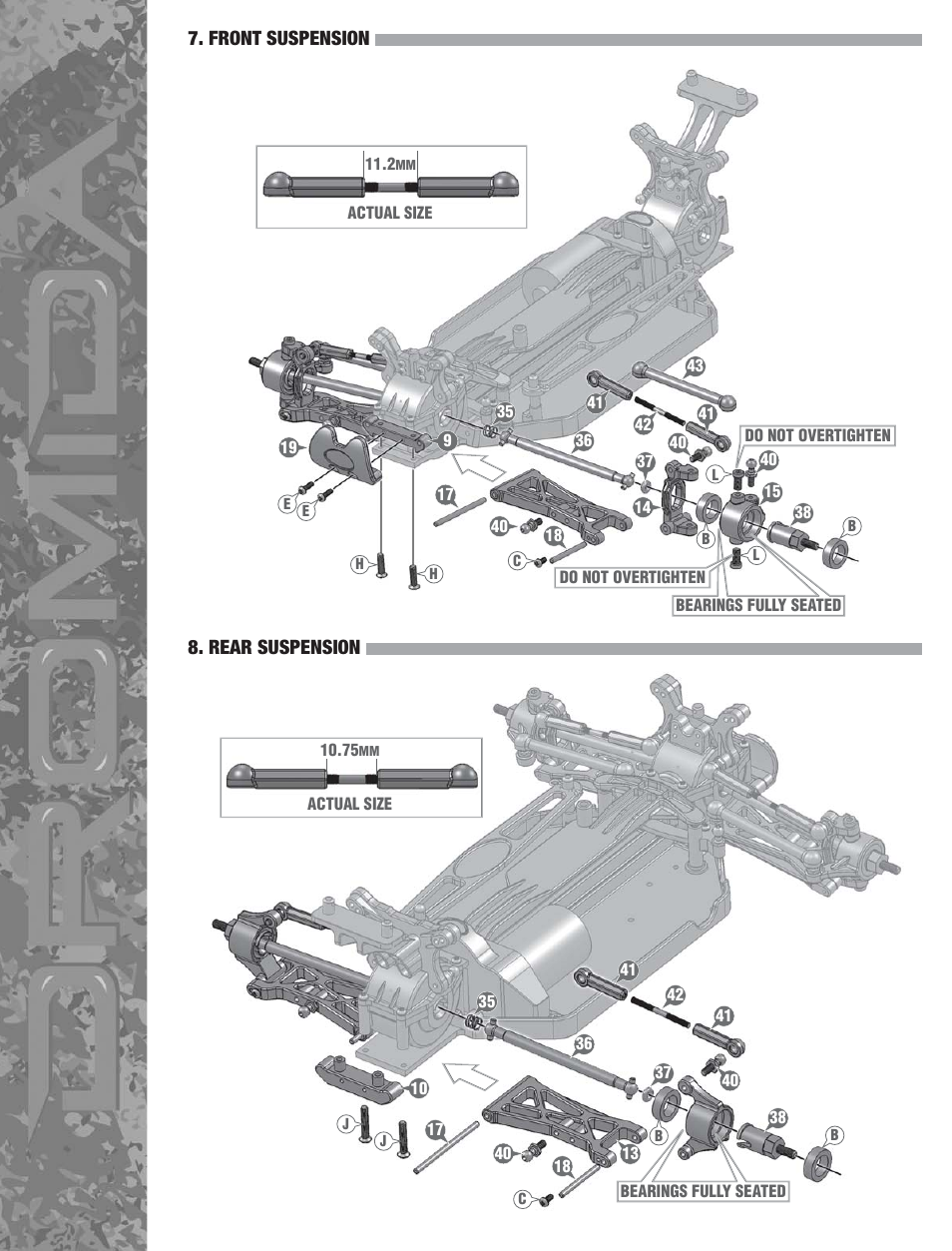 Front suspension 8. rear suspension | Dromida BX4.18 Assembly Guide User Manual | Page 5 / 9