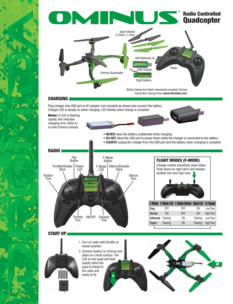 Dromida Ominus Quick Start User Manual | 2 pages