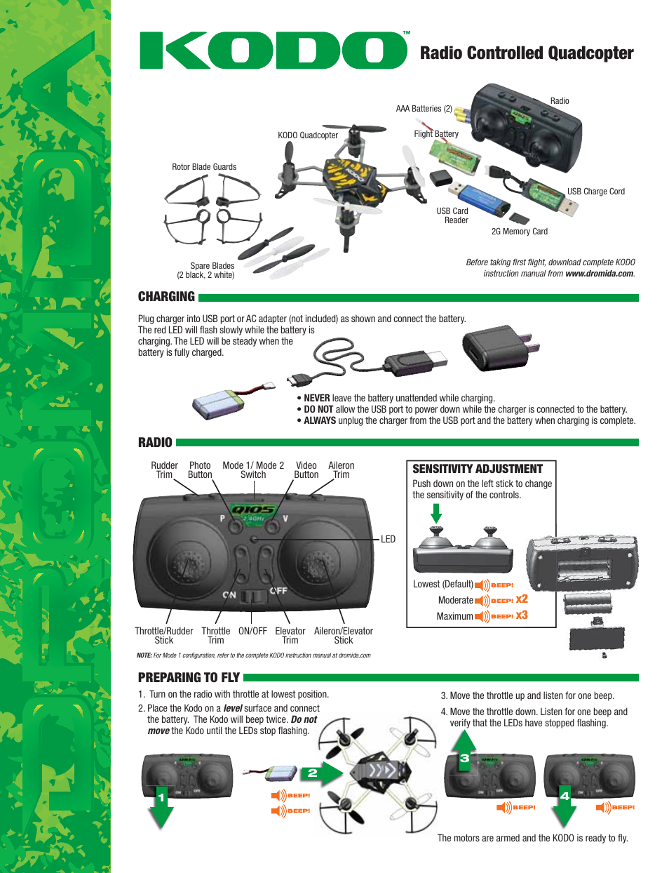 Dromida Kodo Quick Start User Manual | 2 pages