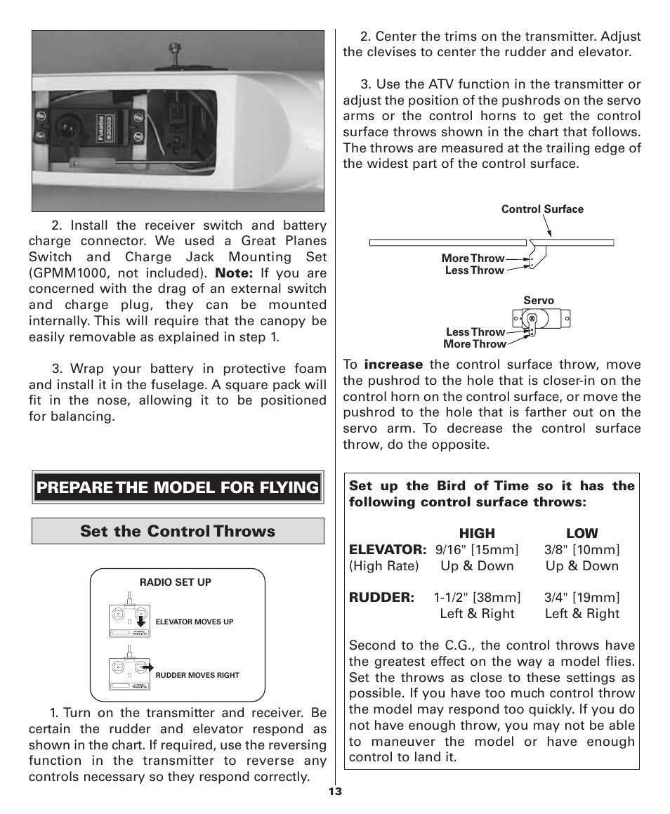 Dynaflite GPMA1052 Bird of Time User Manual | Page 13 / 20