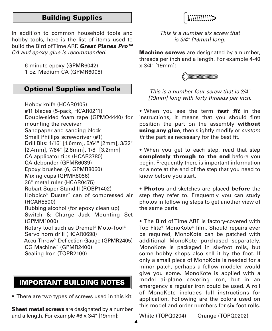 Dynaflite GPMA1052 Bird of Time User Manual | Page 4 / 20