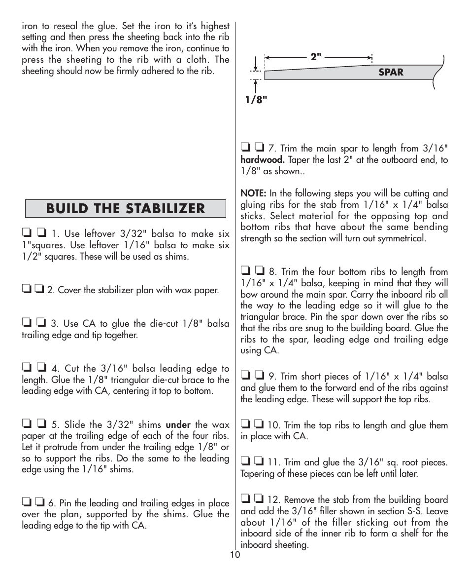 Build the stabilizer | Dynaflite GPMA0570 Bird of Time User Manual | Page 10 / 16