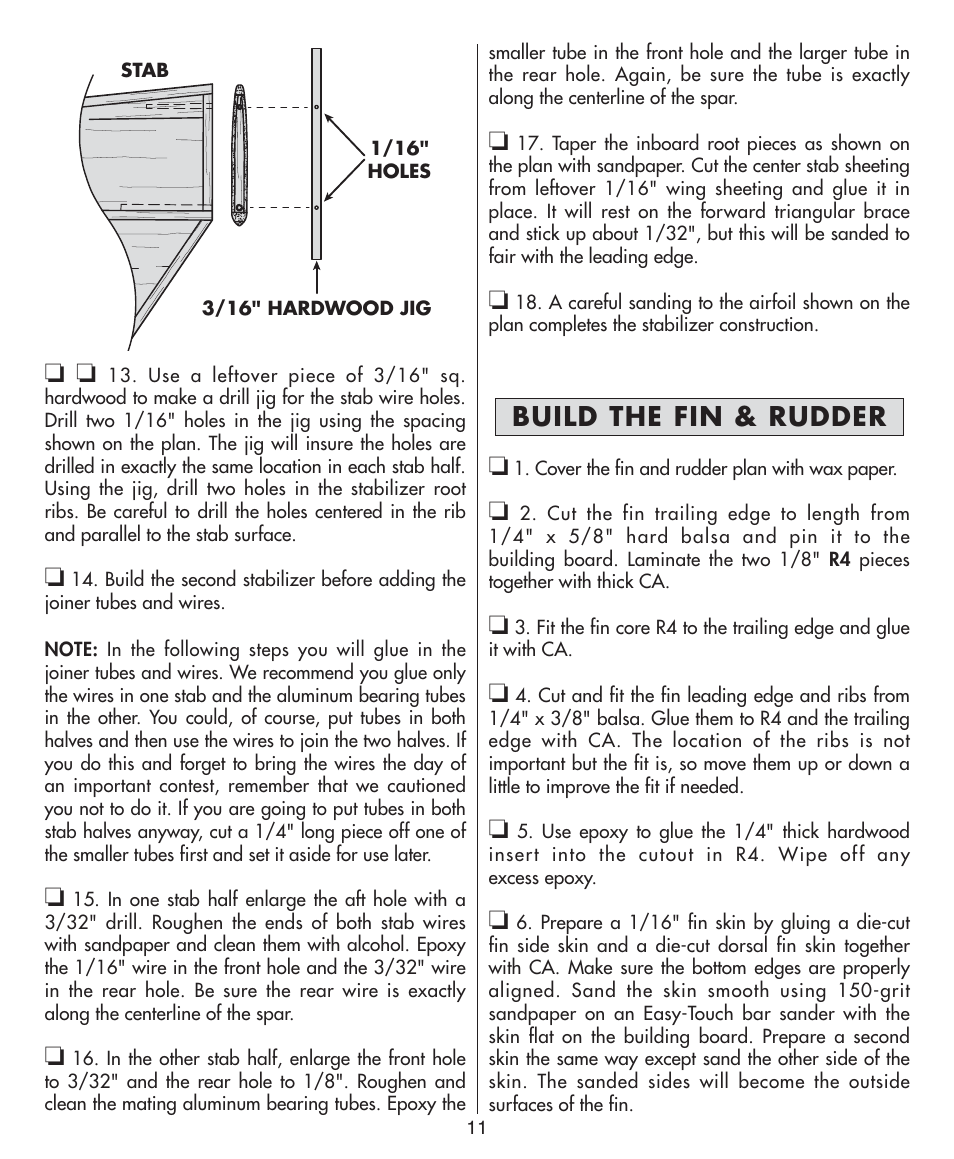 Build the fin & rudder | Dynaflite GPMA0570 Bird of Time User Manual | Page 11 / 16