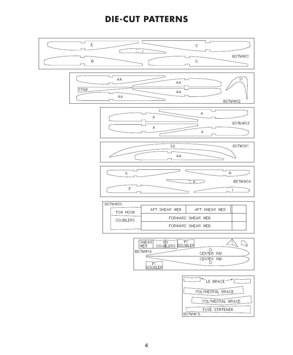 Die-cut patterns | Dynaflite GPMA0570 Bird of Time User Manual | Page 4 / 16