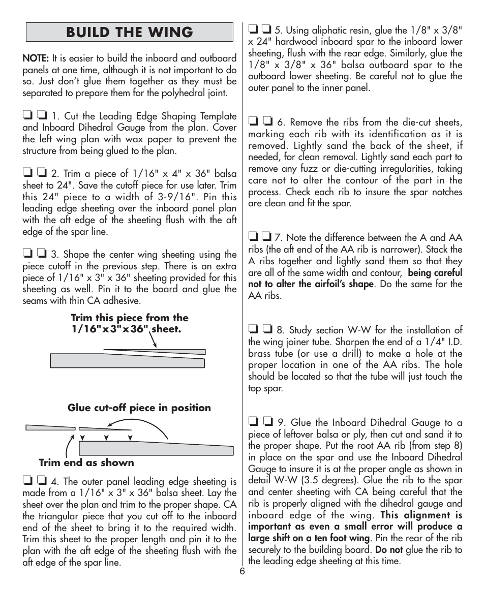 Build the wing | Dynaflite GPMA0570 Bird of Time User Manual | Page 6 / 16