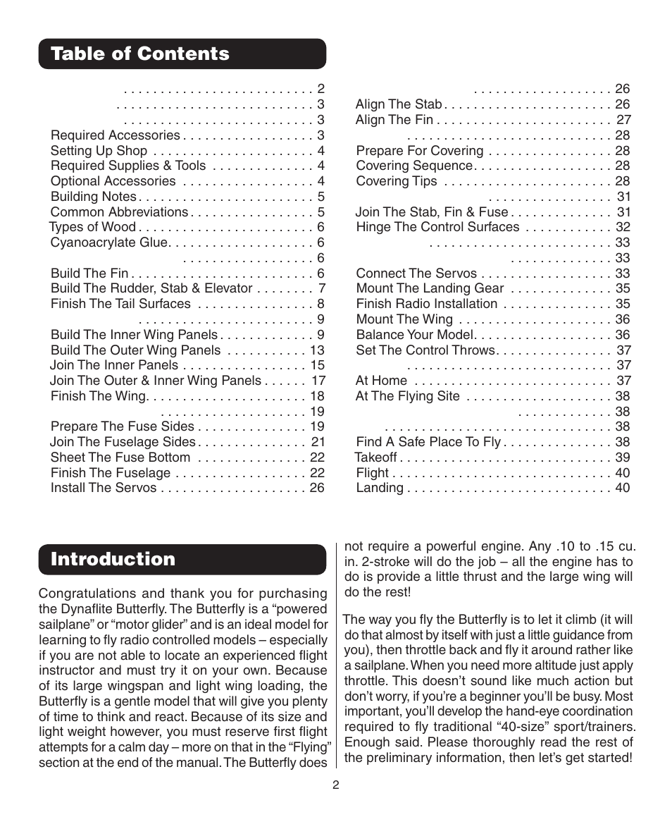 Dynaflite GPMA0090 Butterfly User Manual | Page 2 / 40