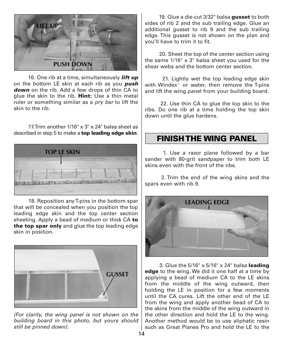 Finish the wing panel | Dynaflite GPMA0525 User Manual | Page 14 / 24