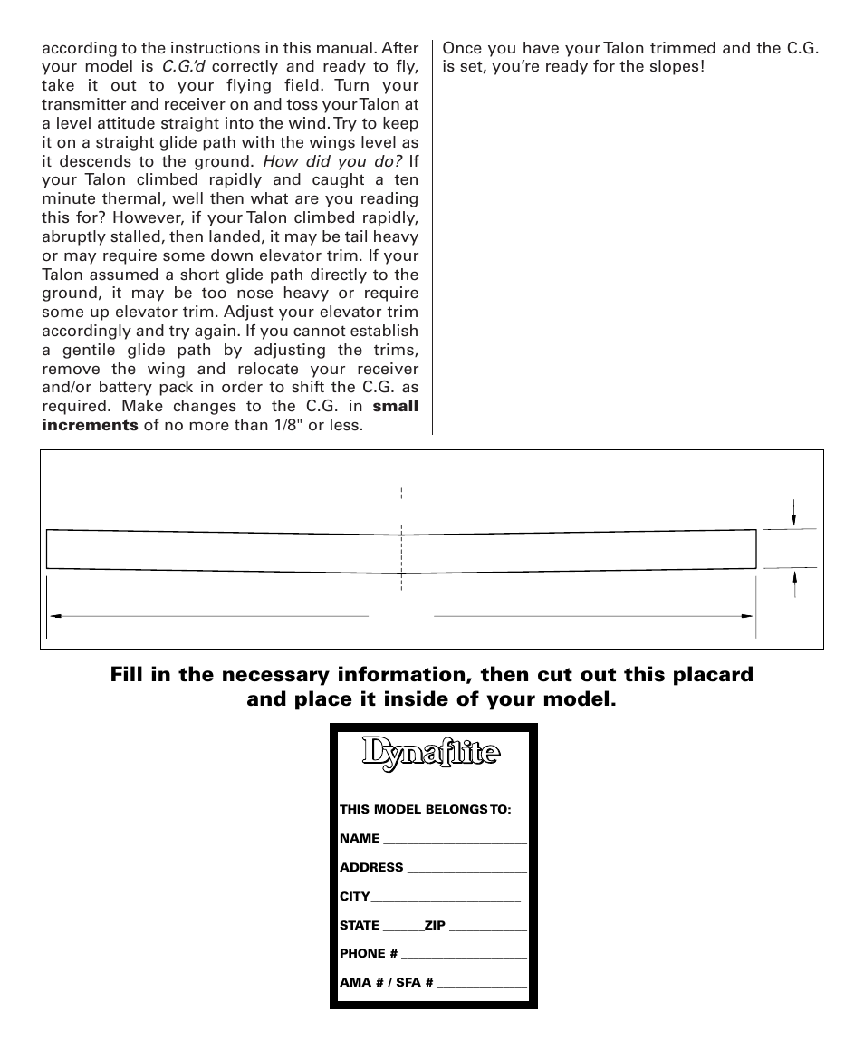 Dihedral brace template | Dynaflite GPMA0525 User Manual | Page 24 / 24