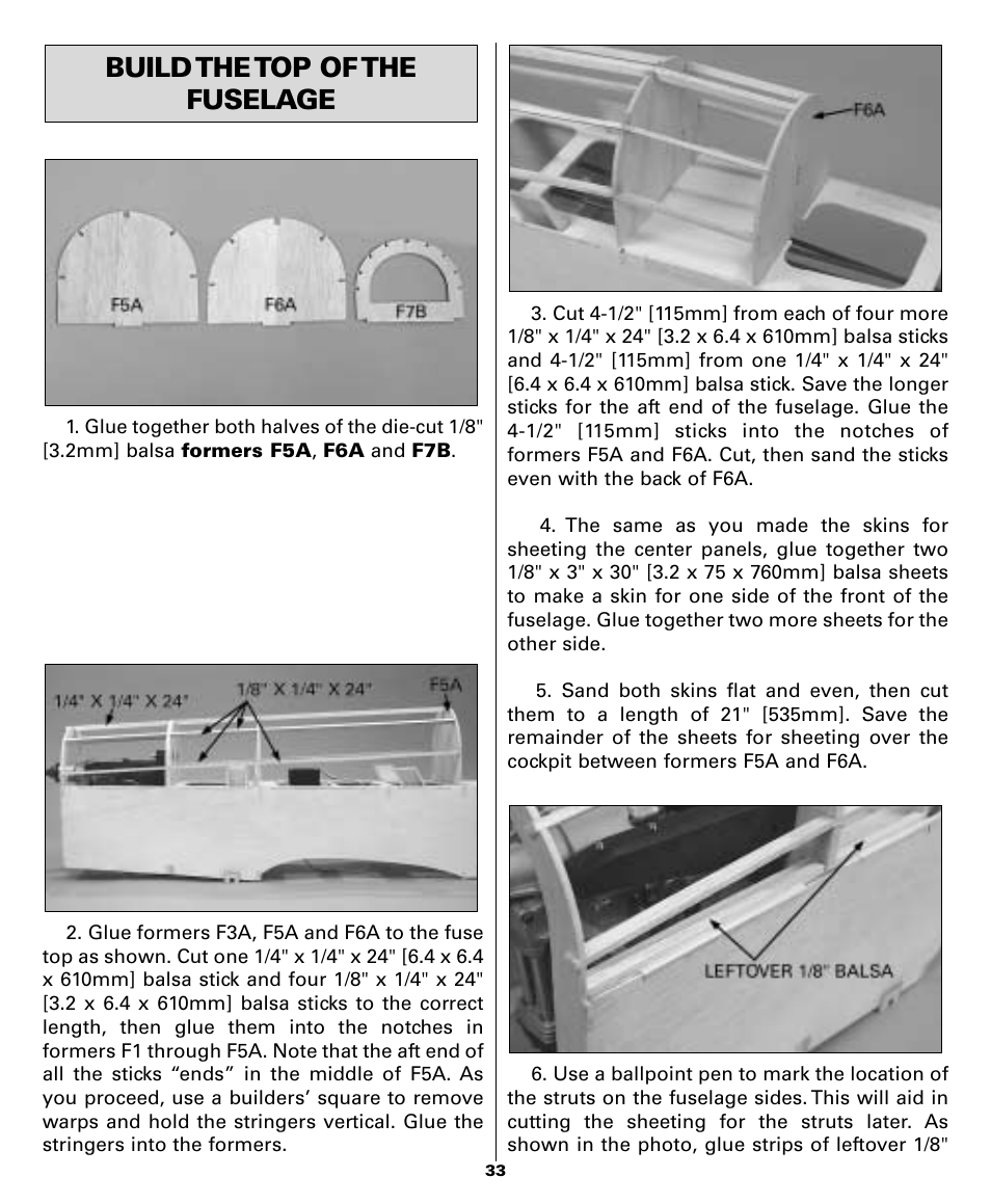 Build the top of the fuselage | Dynaflite DYFA3045 User Manual | Page 33 / 64