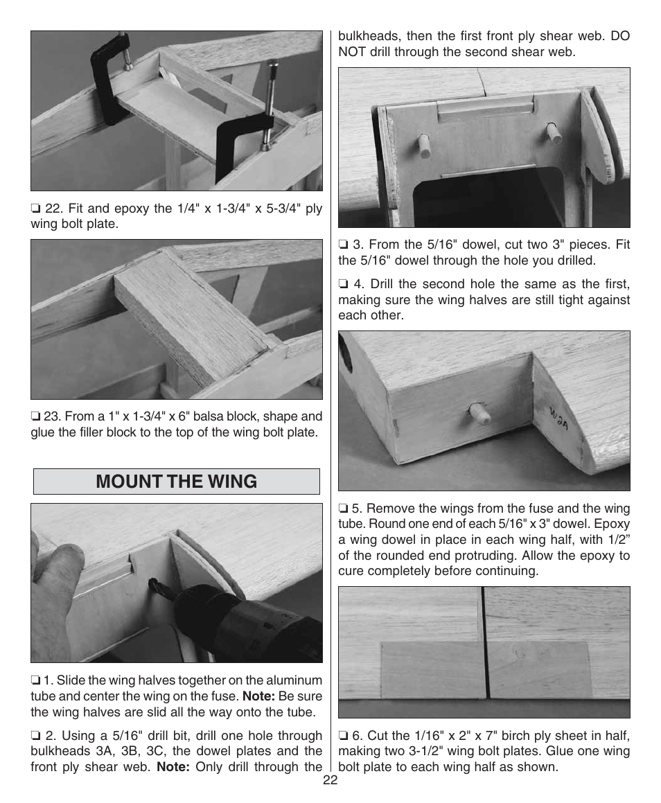 Mount the wing | Dynaflite GPMA0510 Super Decathlon User Manual | Page 22 / 36