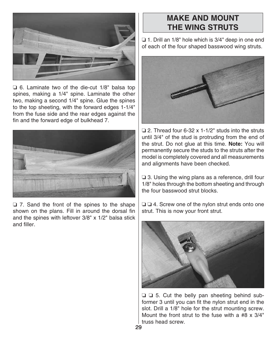 Make and mount the wing struts | Dynaflite GPMA0510 Super Decathlon User Manual | Page 29 / 36