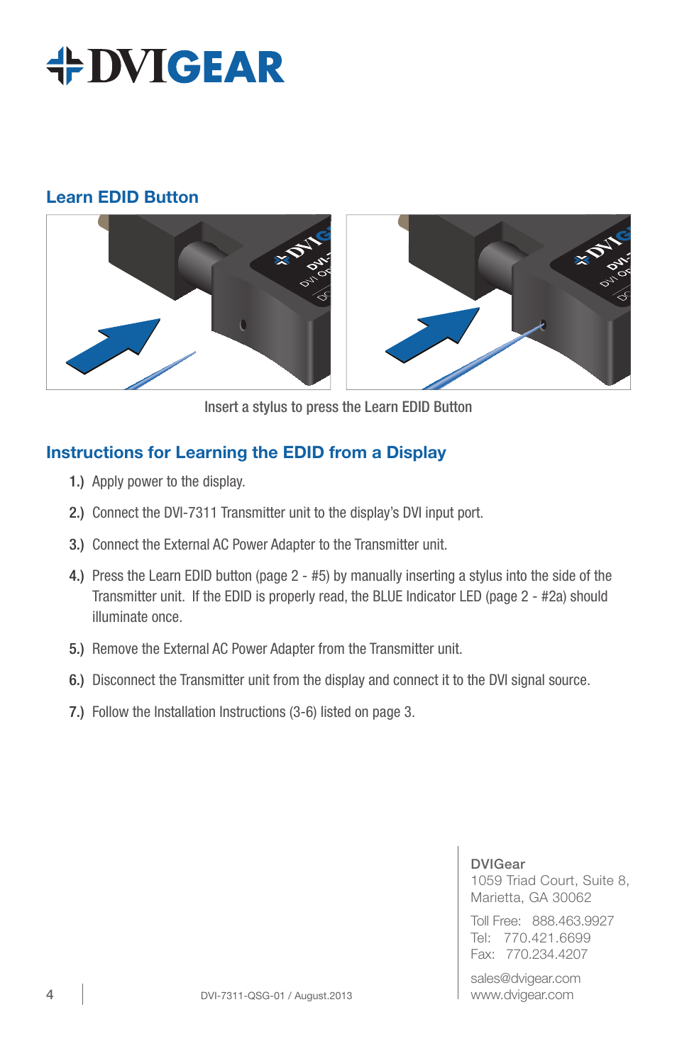 DVIGear DVI-7311 User Manual | Page 4 / 4