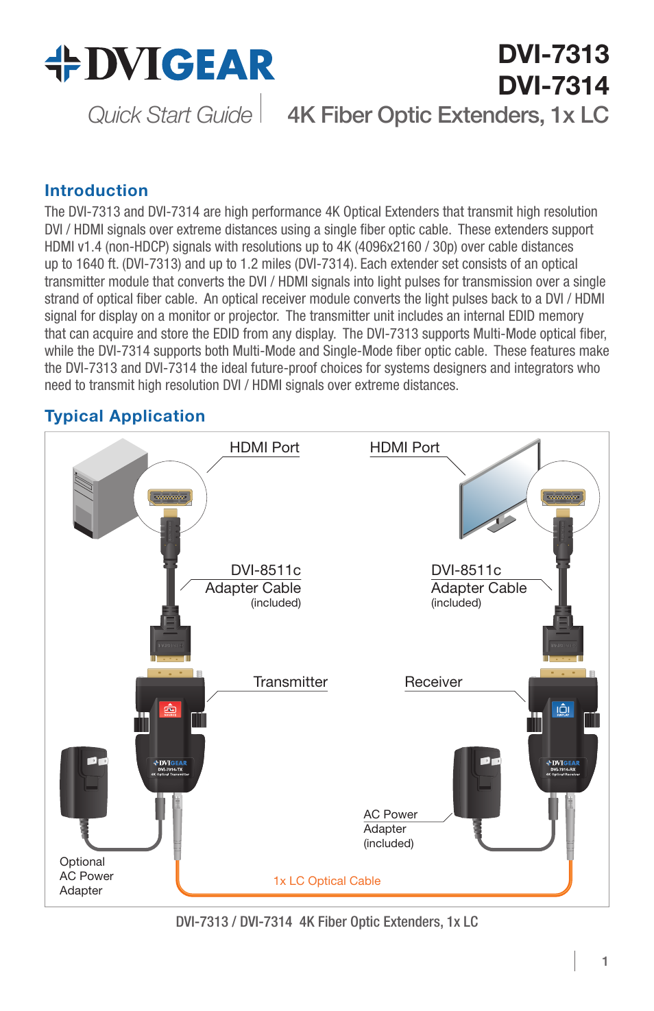 DVIGear DVI-7314 User Manual | 4 pages