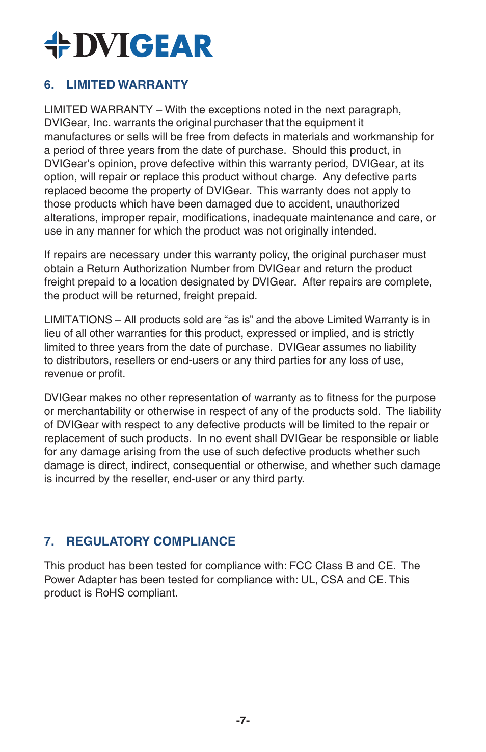 DVIGear DVI-7315 User Manual | Page 9 / 10
