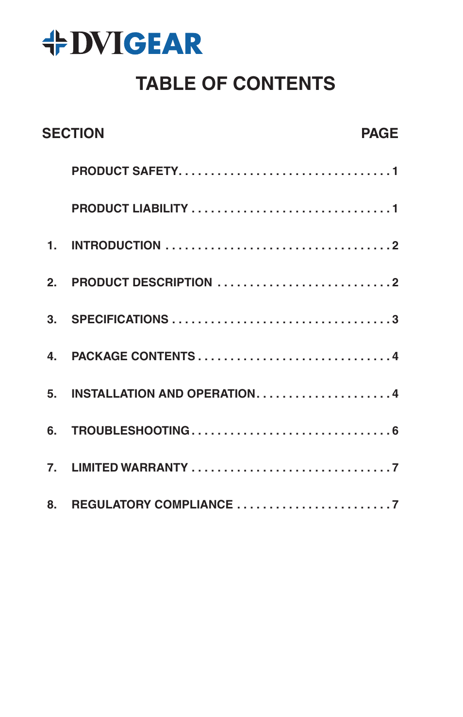 DVIGear DVI-7320 User Manual | Page 2 / 10