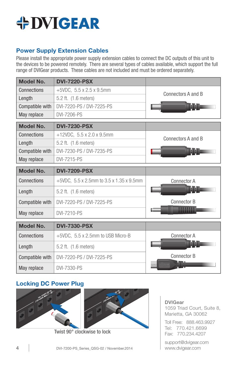 DVIGear DVI-7200-PS Series User Manual | Page 4 / 4