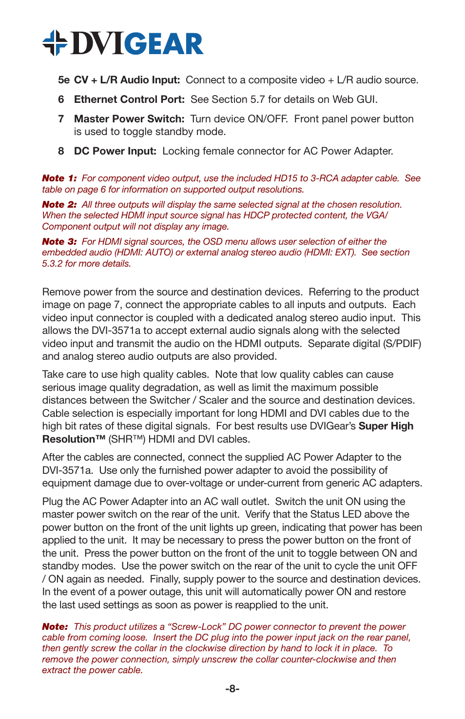 DVIGear DVI-3571a User Manual | Page 10 / 23