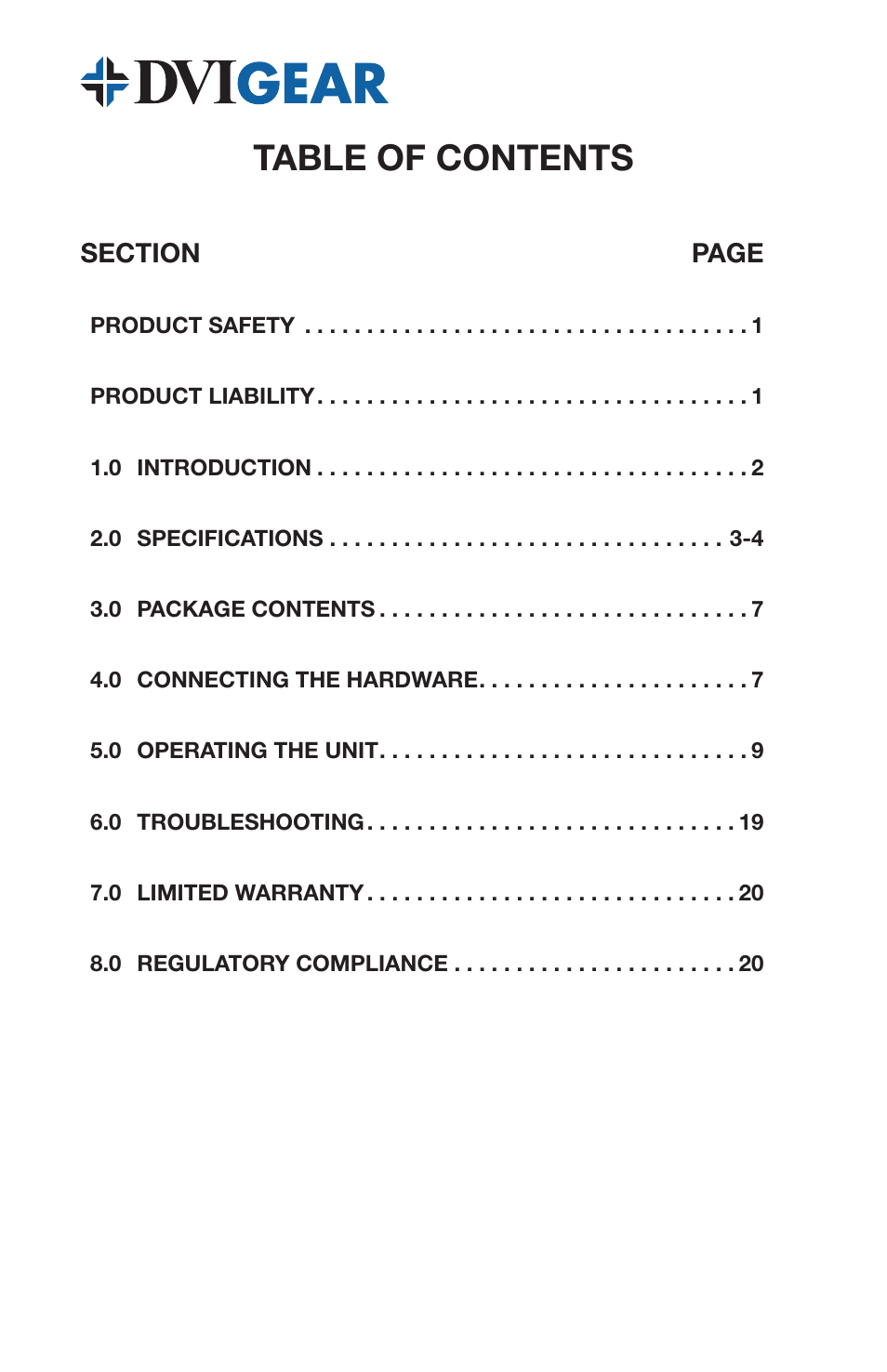 DVIGear DVI-3571a User Manual | Page 2 / 23