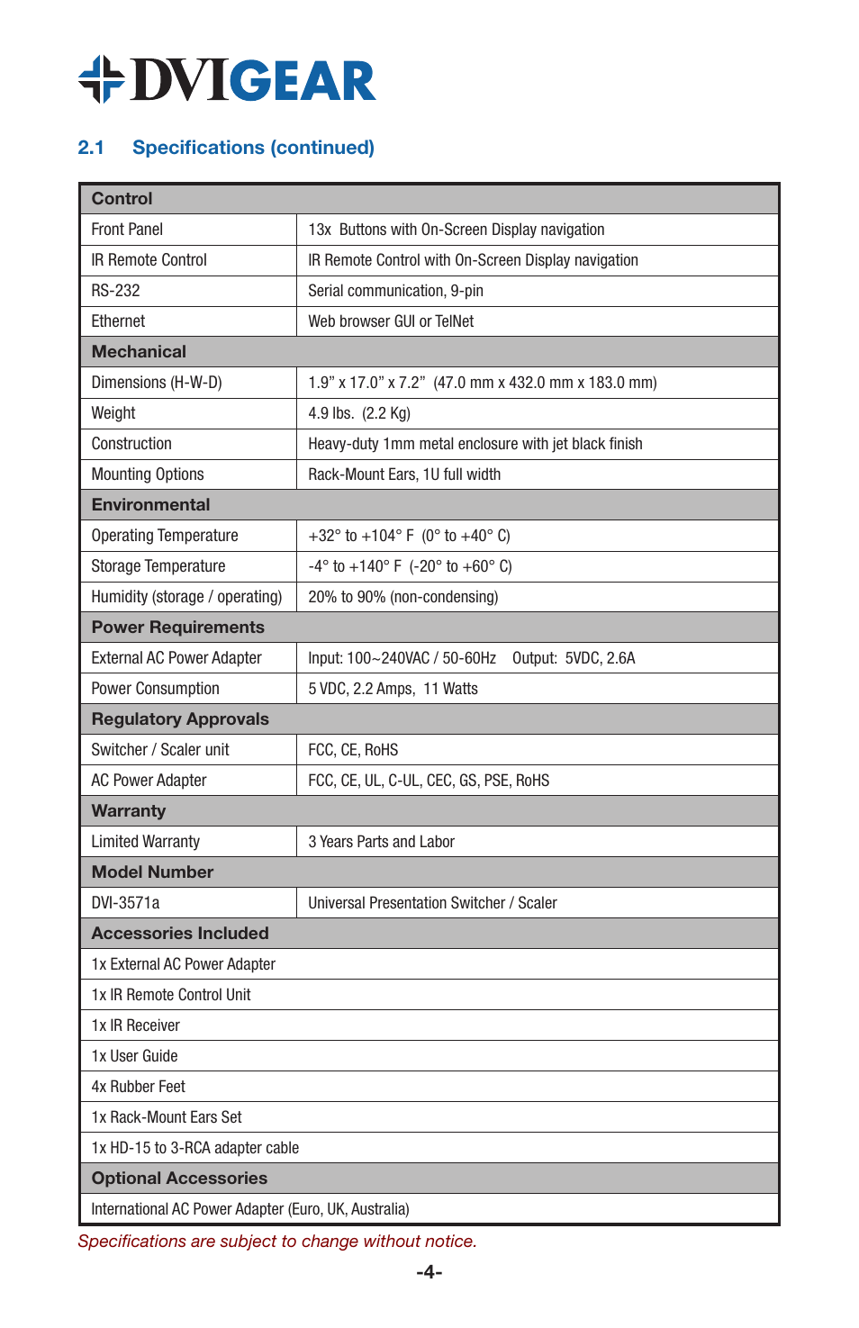 DVIGear DVI-3571a User Manual | Page 6 / 23