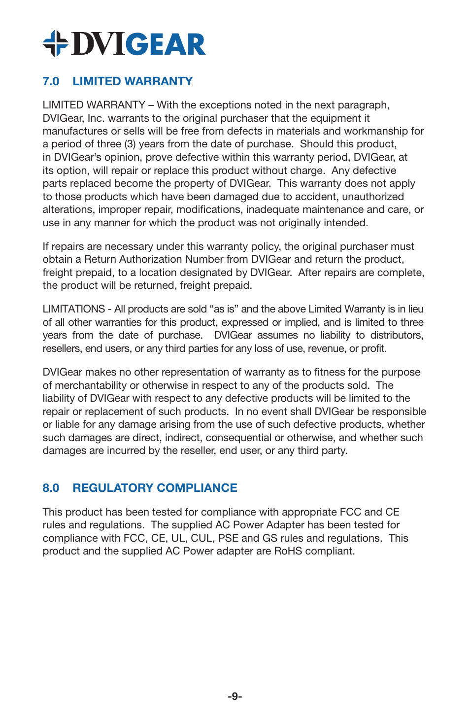 DVIGear DVI-4541b User Manual | Page 11 / 12