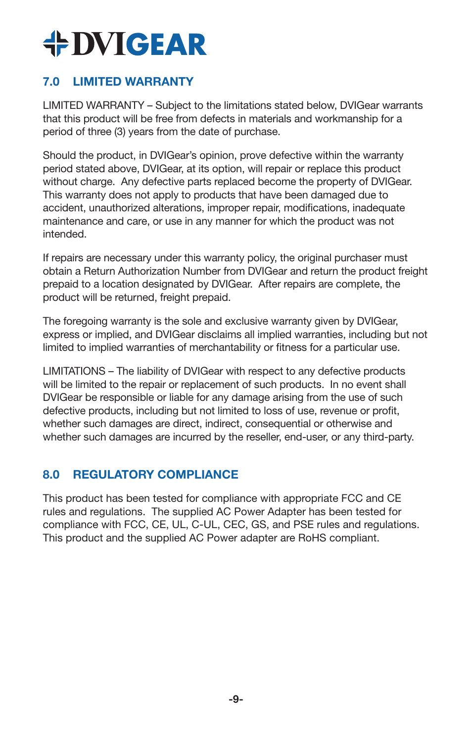 DVIGear DVI-5314b User Manual | Page 11 / 12