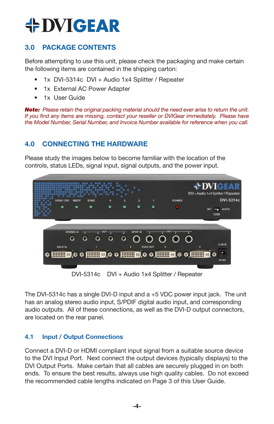 DVIGear DVI-5314c User Manual | Page 6 / 12