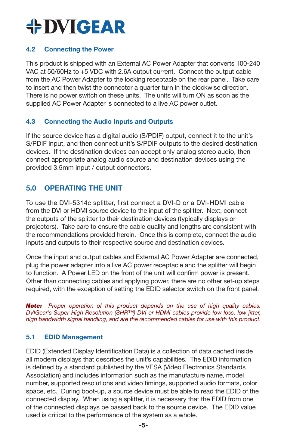 DVIGear DVI-5314c User Manual | Page 7 / 12