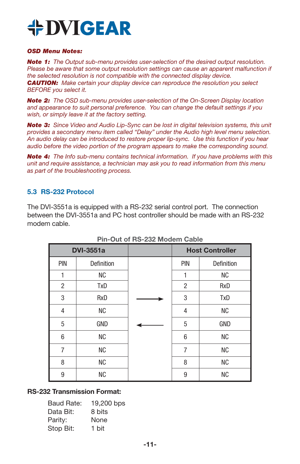 DVIGear DVI-3551a User Manual | Page 13 / 19
