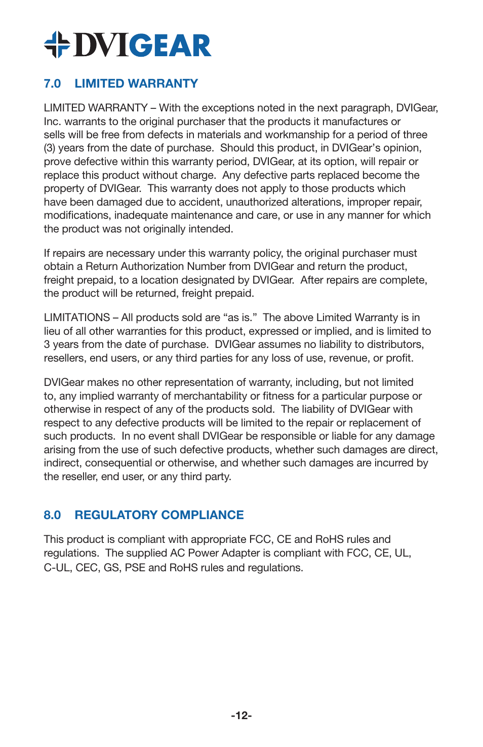 DVIGear DVI-3331a User Manual | Page 14 / 15