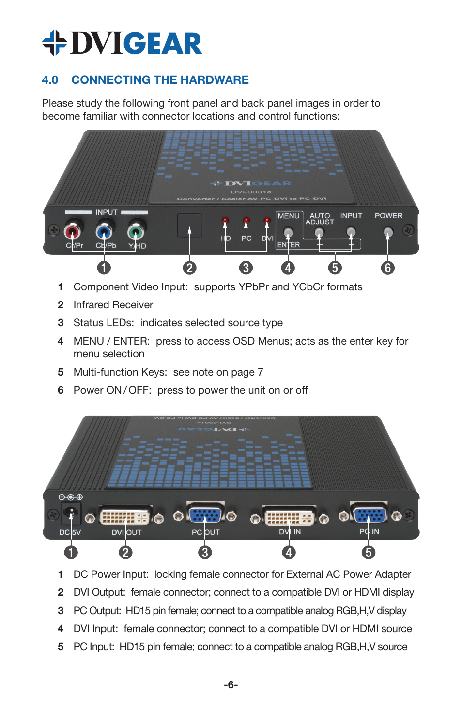0 connecting the hardware | DVIGear DVI-3331a User Manual | Page 8 / 15