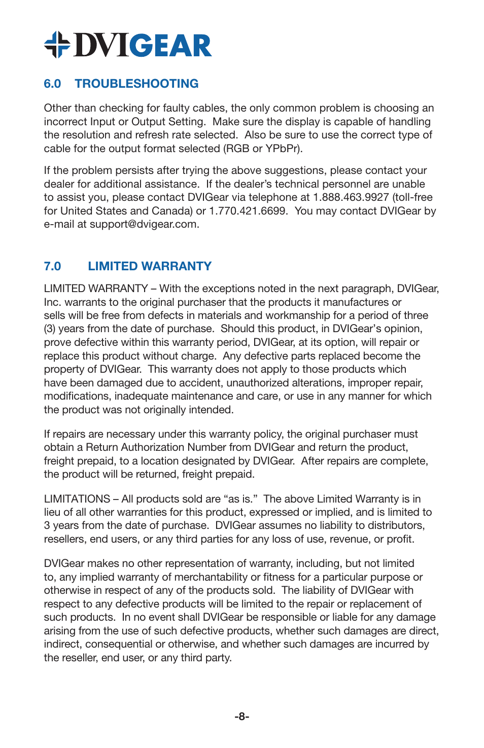 DVIGear DVI-3420a User Manual | Page 10 / 12