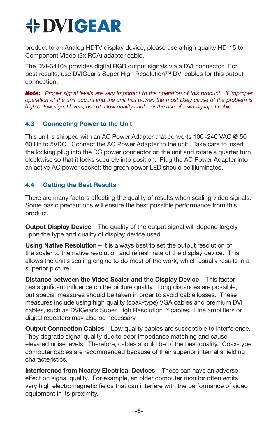 DVIGear DVI-3420a User Manual | Page 7 / 12