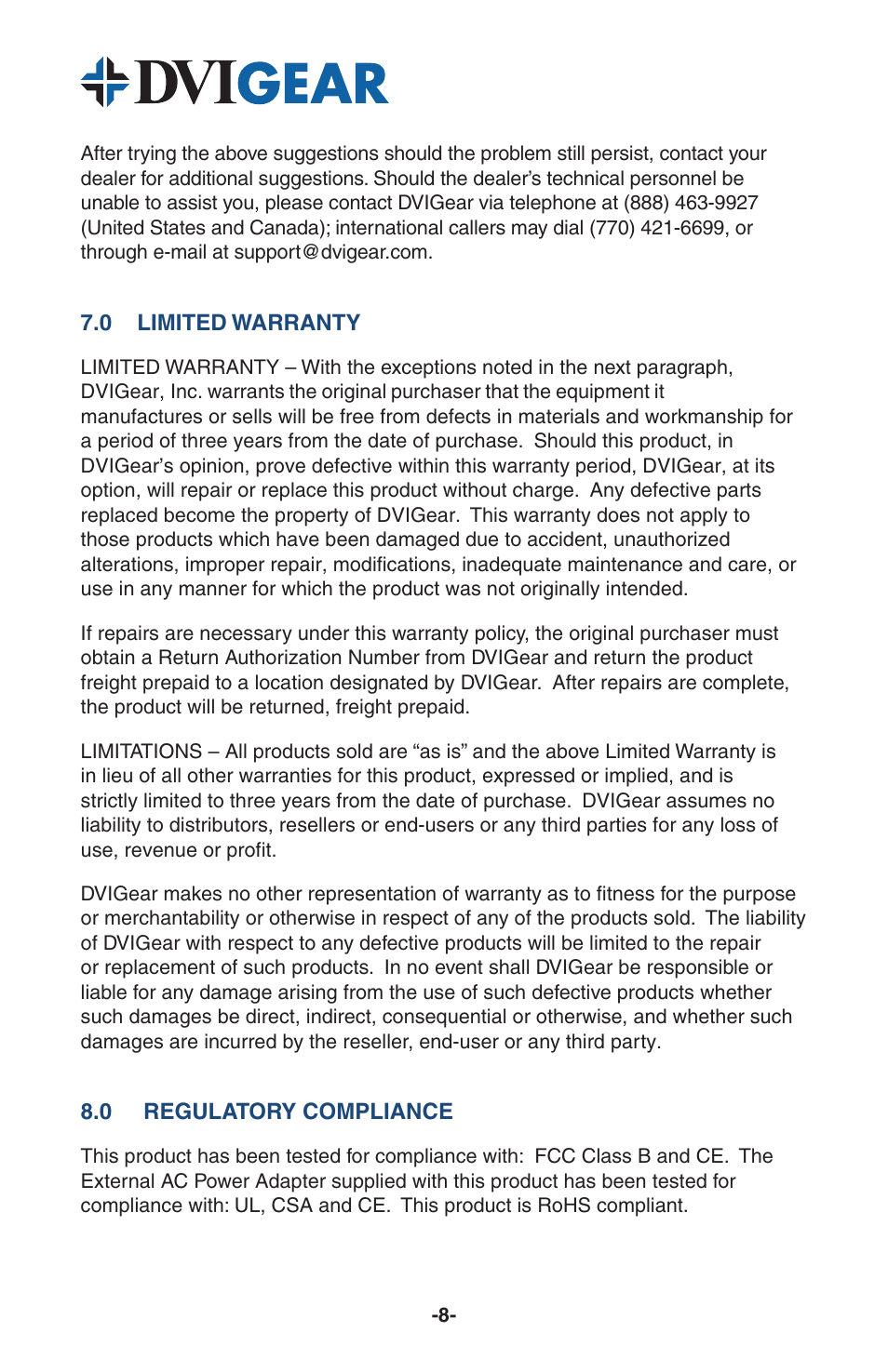 DVIGear DVI-3210a User Manual | Page 10 / 11