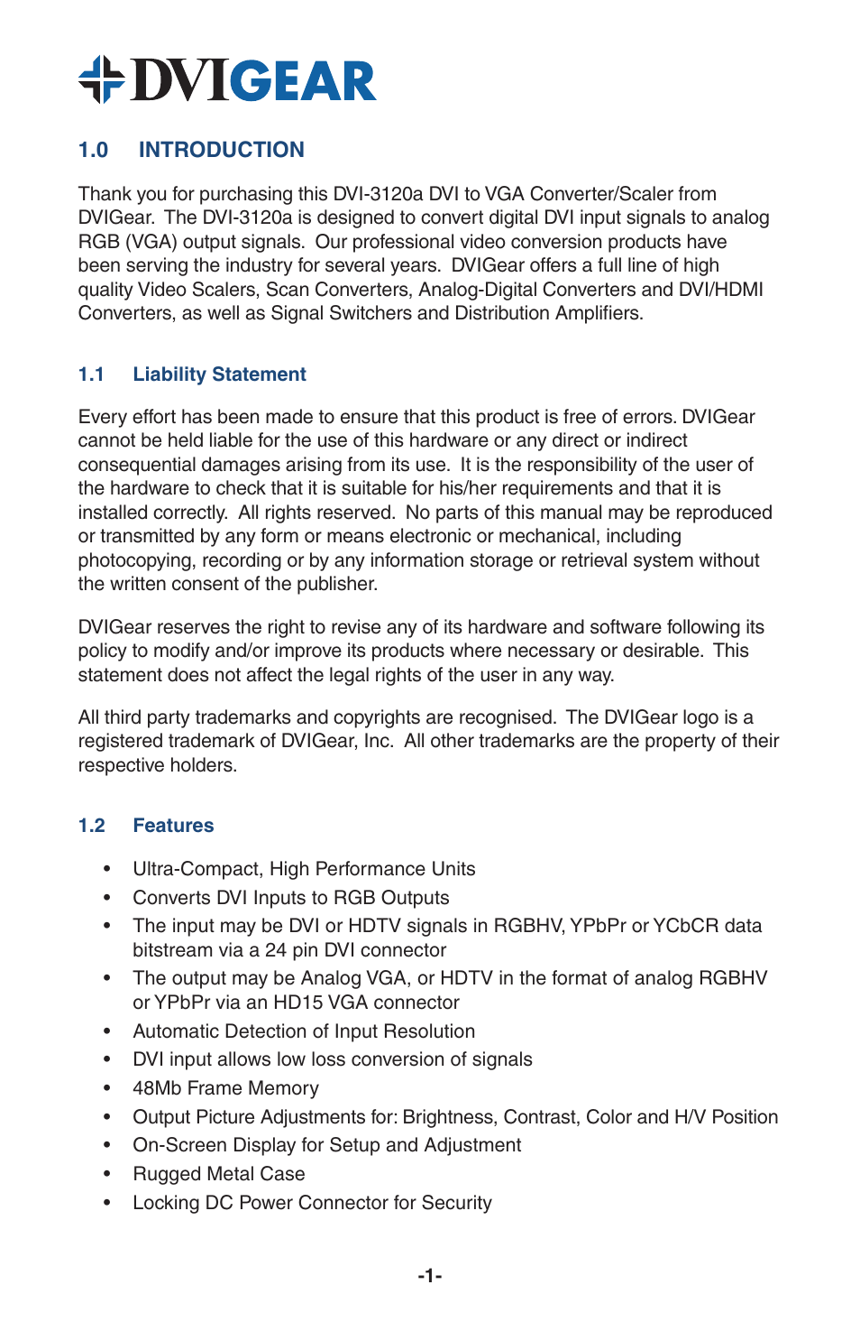 DVIGear DVI-3120a User Manual | Page 3 / 11