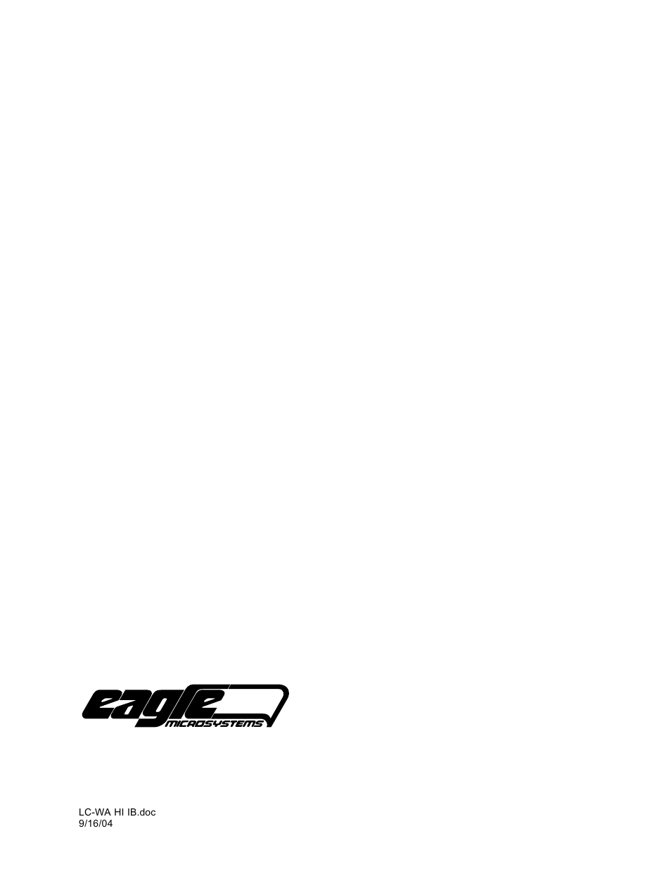 Eagle Microsystems LCWA-HI User Manual | 7 pages