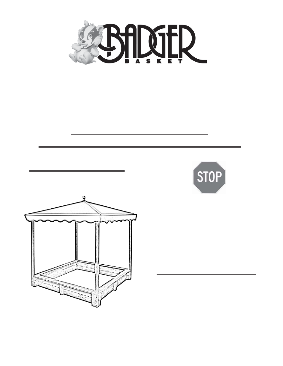 Badger Basket Cabana Box 09985 User Manual | 7 pages