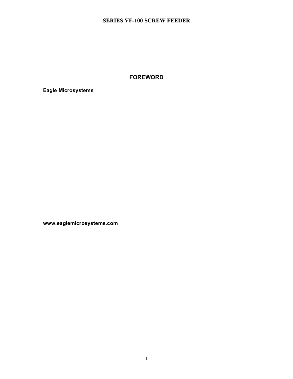 Eagle Microsystems VF100 User Manual | Page 2 / 13