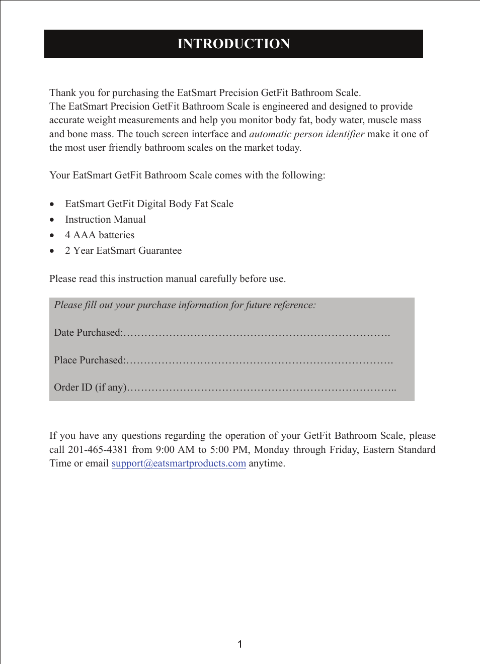Introduction | EatSmart ESBS-06 User Manual | Page 2 / 14