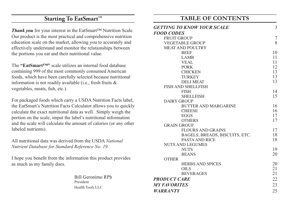 EatSmart Nutrition Pro User Manual | Page 2 / 14
