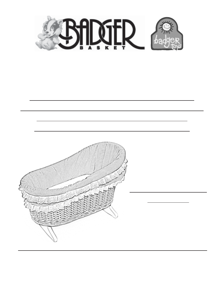 Badger Basket Wicker Doll Cradle 00369 User Manual | 3 pages