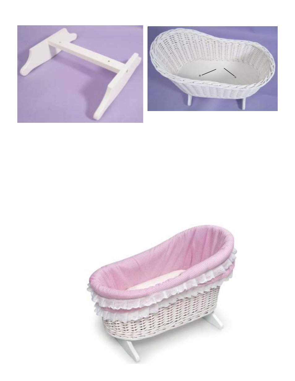 Ba d e, G, h a f | Badger Basket Wicker Doll Cradle 00369 User Manual | Page 3 / 3