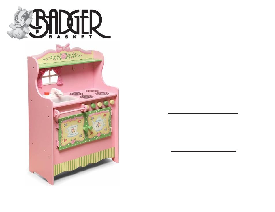 Badger Basket Tea Party Motif Play Kitchen 09970 User Manual | 6 pages
