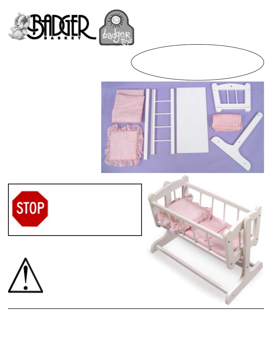 Badger Basket Heirloom Style Doll Cradle 1835 User Manual | 2 pages