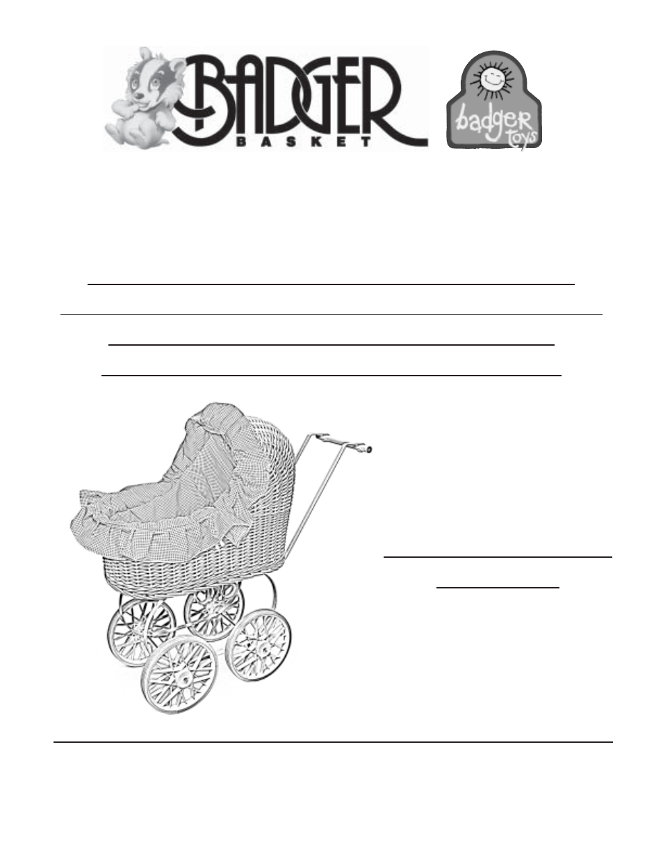 Badger Basket Wicker Doll Buggy 00569 User Manual | 4 pages