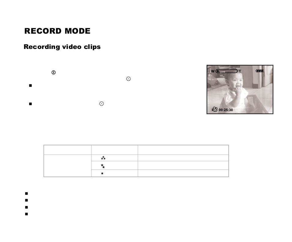 Record mode, Recording video clips | Cool-Lux DVR-200 User Manual | Page 23 / 51