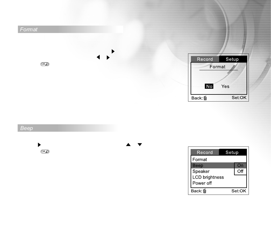 Format, Beep | Cool-Lux DVR-200 User Manual | Page 42 / 51